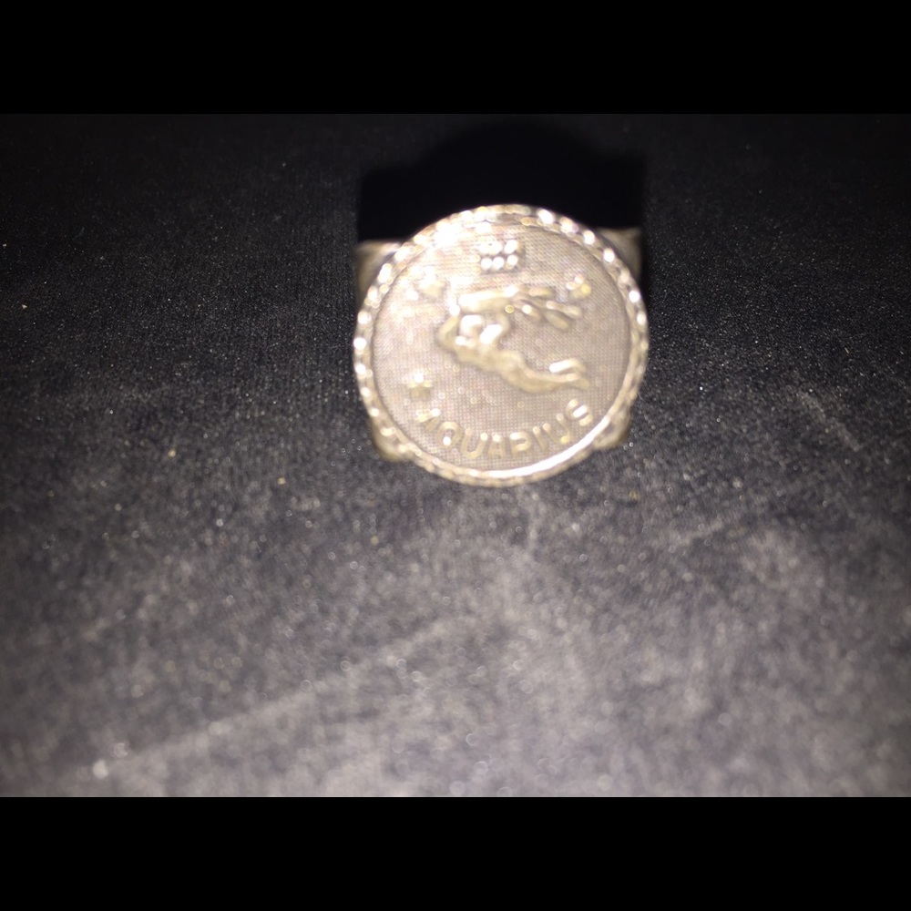 Aquarius silver coin ring handmade in NYC